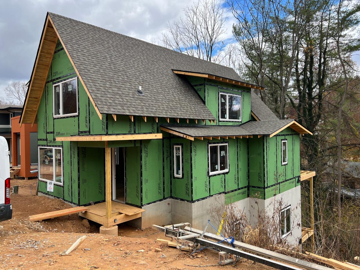 Construction at Craggy Park, a West Asheville development represented by Mosaic Realty.
