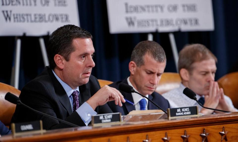 Devin Nunes questions Fiona Hill during the House hearing on the impeachment inquiry into Donald Trump.