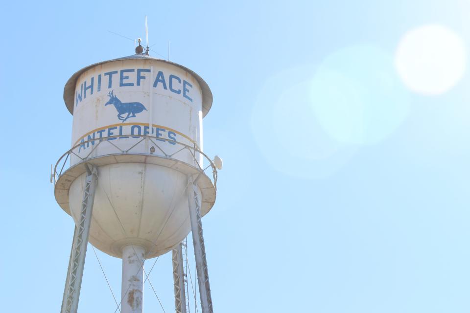 The Whiteface Antelopes water tower is pictured Thursday, Nov. 2, 2023, in Whiteface.