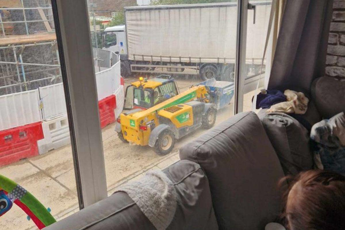 Standards - Construction company Kier has said on this occasion they have "fallen short of our standards" - shown, forklifts outside of the fence <i>(Image: Submitted)</i>