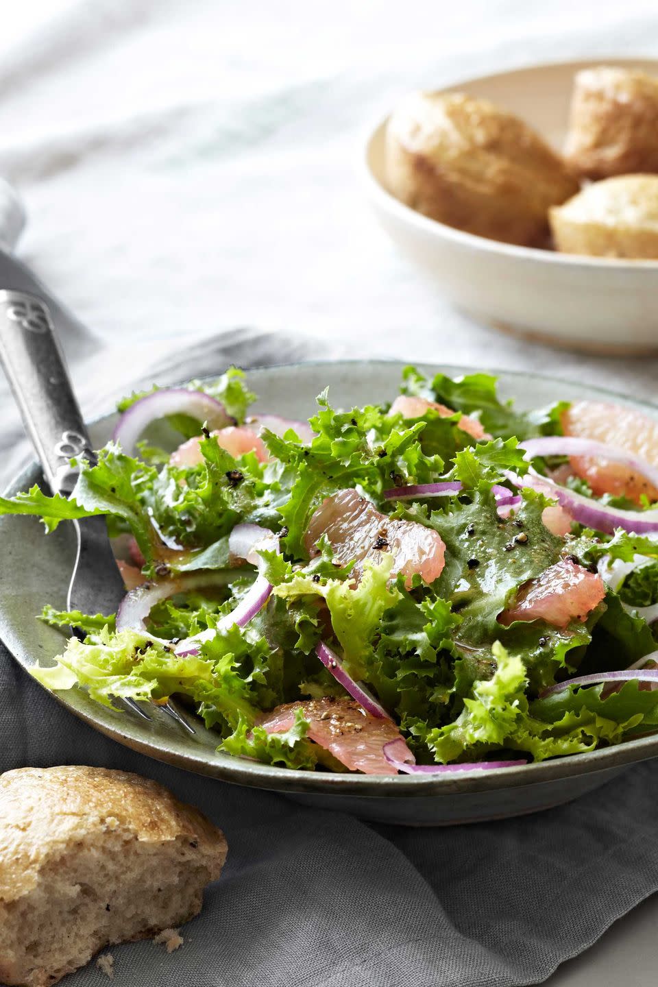 <p>This bright salad features sweet-tart grapefruit and slightly bitter chicory for a refreshing addition to your holiday table.</p><p><strong><a href="https://www.countryliving.com/food-drinks/recipes/a4251/ruby-red-grapefruit-chicory-salad-recipe-clv1112/" rel="nofollow noopener" target="_blank" data-ylk="slk:Get the recipe for Ruby Red Grapefruit and Chicory Salad;elm:context_link;itc:0;sec:content-canvas" class="link ">Get the recipe for Ruby Red Grapefruit and Chicory Salad</a>.</strong></p>