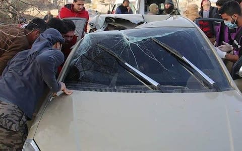 The missile, which carries an inert warhead, did not even shatter the windscreen of the target's car