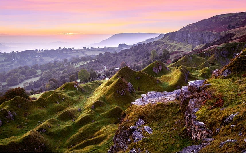 The spoil heaps from the former limestone quarry of the Llangattock Escarpment - © Joe Daniel Price