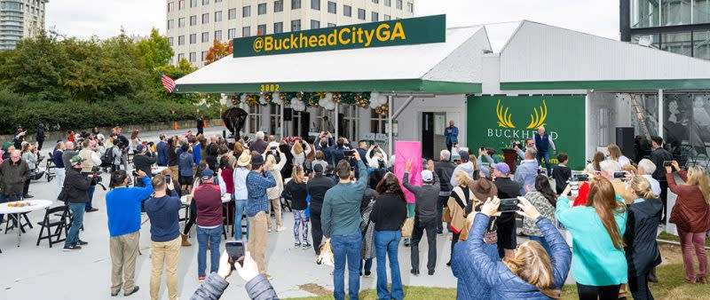 Supporters of the cityhood movement turned out in October for the grand opening of the Buckhead City Committee’s headquarters. (Buckhead City Committee)