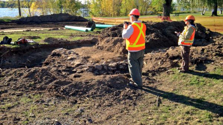 Carleton Park excavation uncovers old stone foundation