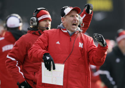 Bo Pelini reacts during the second half of Nebraska's win over Iowa on Saturday. (AP)