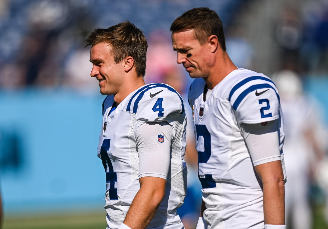 The Indianapolis Colts have made a change at quarterback, and while Sam Ehlinger may not be their savior, he at least represents a welcomed departure from chasing the ghost of Andrew Luck. (Photo by Bryan Lynn/Icon Sportswire via Getty Images)