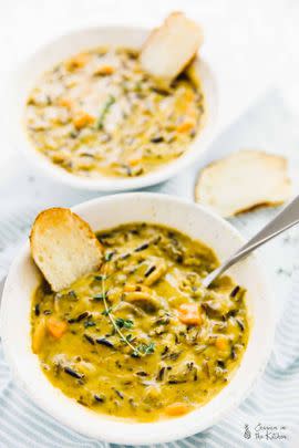 Mushroom Wild Rice Soup (Vegan)