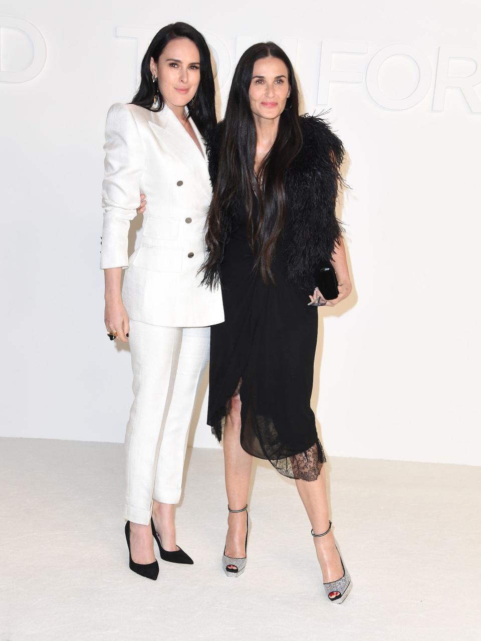 Demi Moore and Rumer Willis at a Tom Ford show on February 7, 2020.