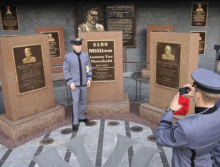 Imagine: Yankees place '$189 million' plaque in Monument Park to honor  surpassing MLB's luxury tax threshold
