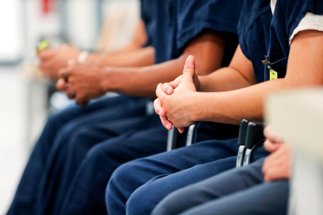 <span>Detainees at the Winn correctional center in Winnfield, Louisiana on 26 September 2019.</span><span>Photograph: Gerald Herbert/AP</span>