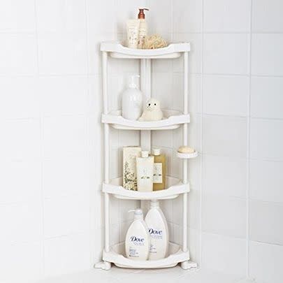 A shower shelf for the corner of your bathroom or shower
