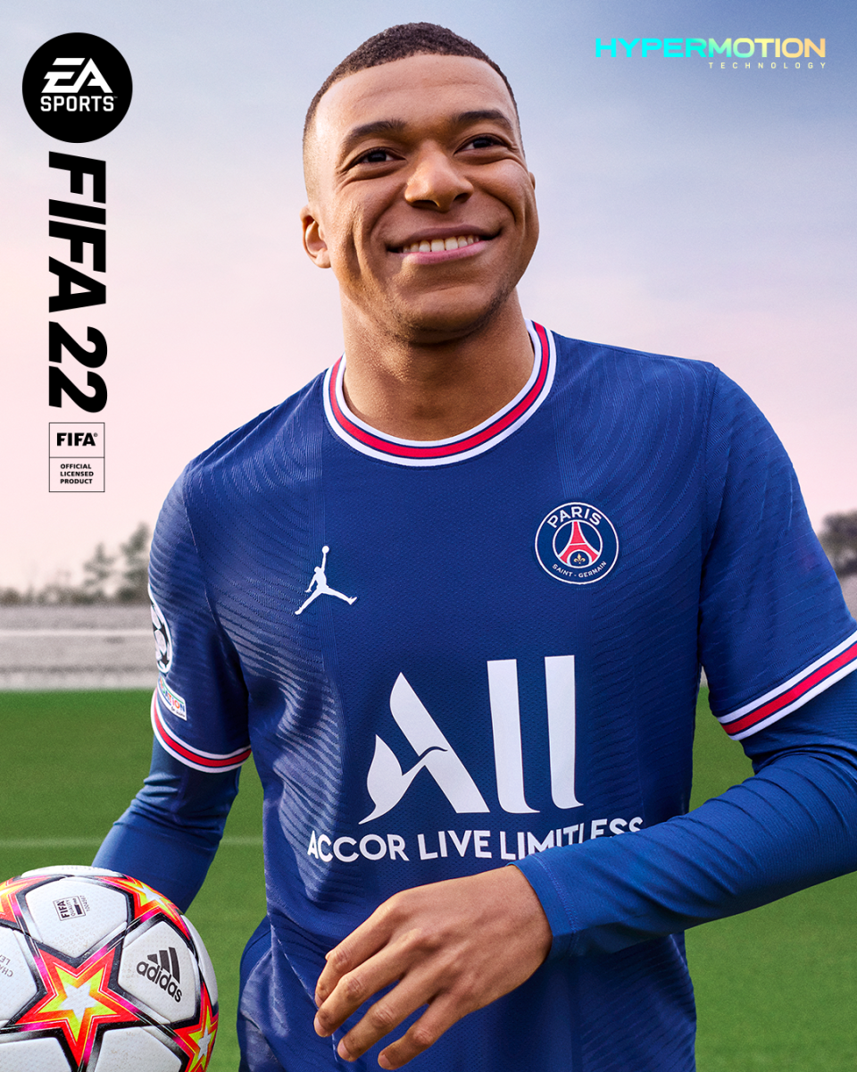 Kylian Mbappé , who plays for Paris Saint-Germain and the French national team, is a back-to-back 'FIFA 22' cover athlete.