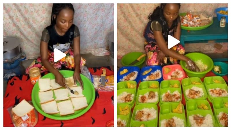 一單身媽媽每天都要準備一樣的多人份餐點。（圖／翻攝自TikTok@tusaiweyana）