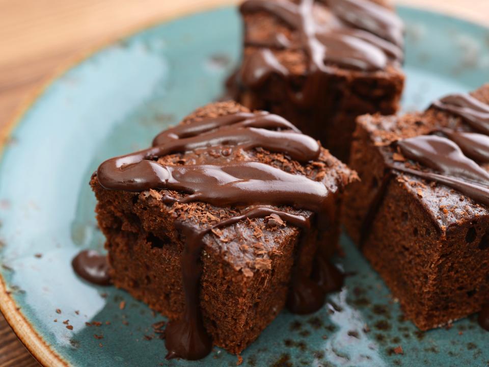 Brownies on plate