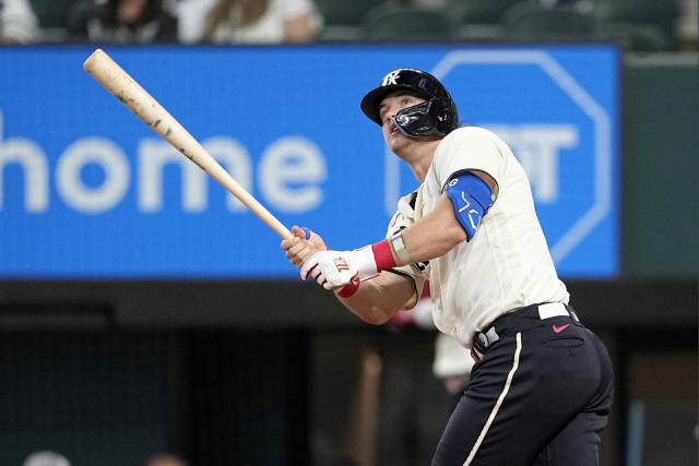 Josh Jung Reacts to Hitting a Homer in First MLB At Bat & His First Game  With Texas Rangers 