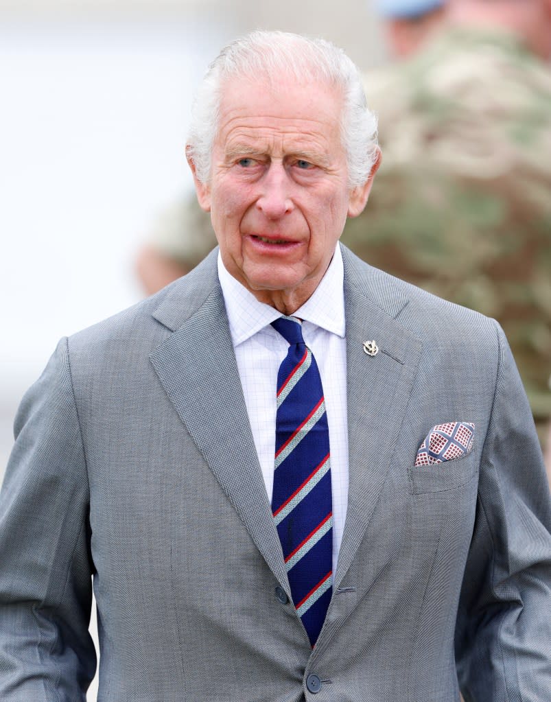 King Charles III at the Army Aviation Centre in Stockbridge, England on May 13, 2024. Getty Images