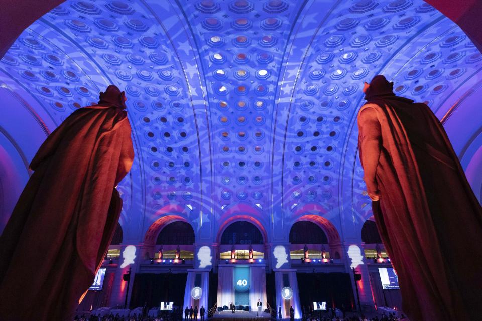 Supreme Court Associate Justice Samuel Alito speaks during the Federalist Society's 40th Anniversary dinner at Union Station in Washington, Monday, Nov. 10, 2022. ( AP Photo/Jose Luis Magana)