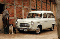 <p>The first Ford estate car designed and built in the UK was mechanically similar to the contemporary <strong>Anglia</strong> and <strong>Prefect </strong>saloons. Production began in September 1955 and ended four years later, after fewer than <strong>16,000</strong> examples had been built. For comparison, it took Ford only about four months to make that many Anglias.</p><p>A more basic version of the Squire was the first of many Fords to <strong>bear the Escort</strong> name. Perhaps because it was cheaper, it was significantly more popular (though still very much a minority-interest vehicle compared with the Anglia), and survived until 1961.</p>