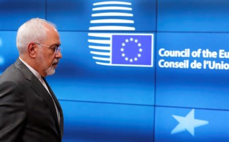 FILE PHOTO - Iran's Foreign Minister Mohammad Javad Zarif arrives at the EU council in Brussels, Belgium May 15, 2018.  REUTERS/Yves Herman