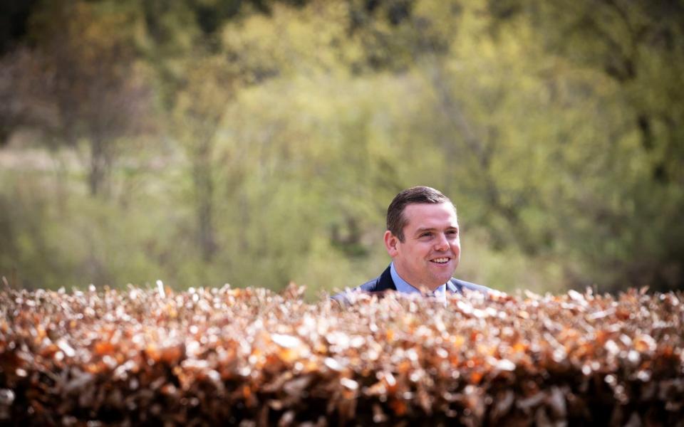 Scottish Conservative leader Douglas Ross during a visit to Henderson Park in Coldstream - PA