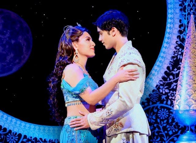 Senzel Ahmady plays Jasmine, with Adi Roy as Aladdin in Disney's "Aladdin" coming to Naples this month.