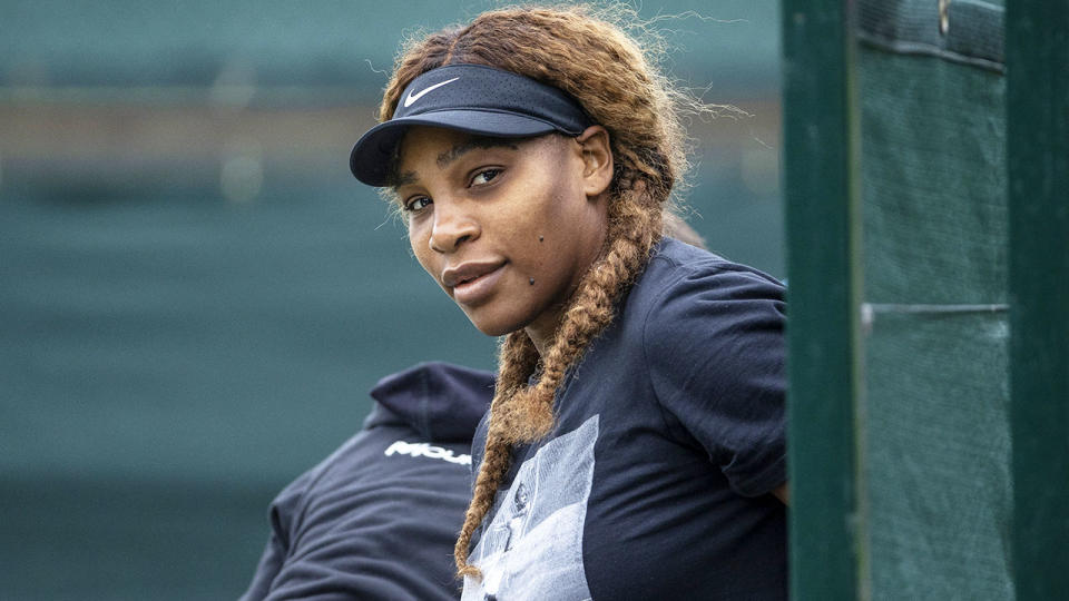 Serena Williams, pictured here a practice session ahead of Wimbledon.