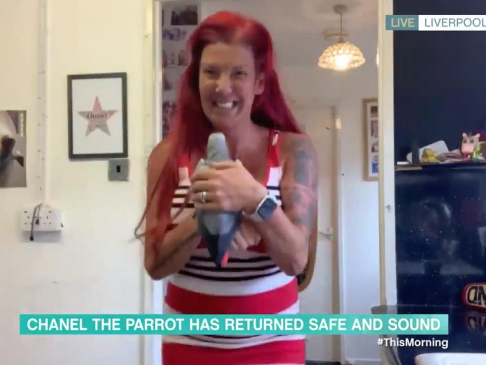 Hannah appeared on ITV’s This Morning twice after her search for her African Grey parrot went viral (ThisMorning / Twitter)