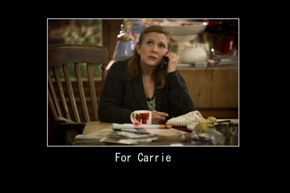 Carrie Fisher Catastrophe End Card Dedication Tribute