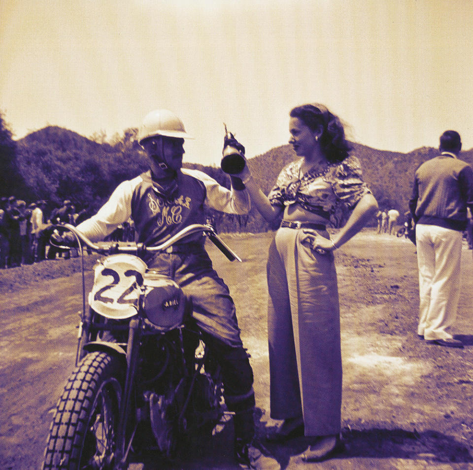 Handing out the first place trophy at an offroad race in California.