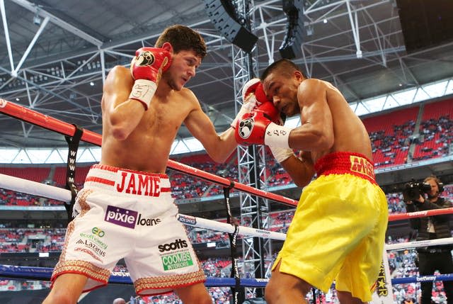 Jamie McDonnell, left, beat Tabtimdaeng Na Rachawat at Wembley in 2014 (Peter Byrne/PA)