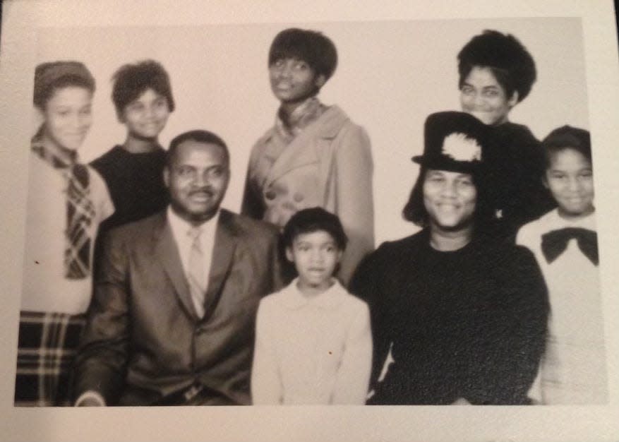 Meet the family of Yvette Norwood-Tiger, as seen in Detroit during her youth. On the right row, Lovell Norwood, Yvette and her mother Lethola Waters. On the second row, Yvette's sisters Artrice, Wanda, Mary, Letha and Gloria.