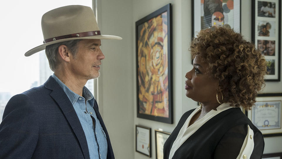 Timothy Olyphant and Aunjanue Ellis in Justified City Primeval