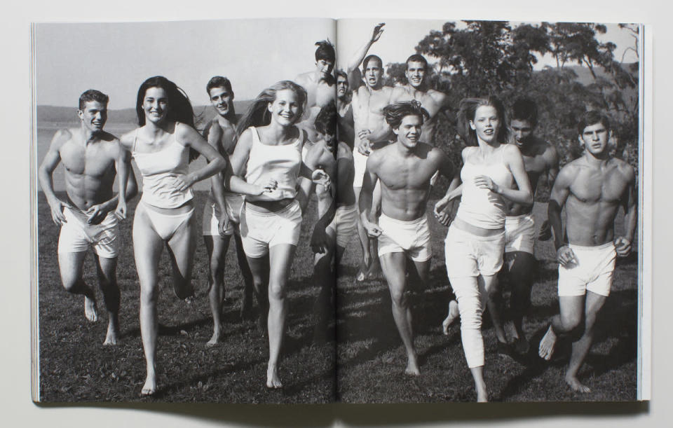 Models on a morning jog in an “A&F Quarterly” from 1998.