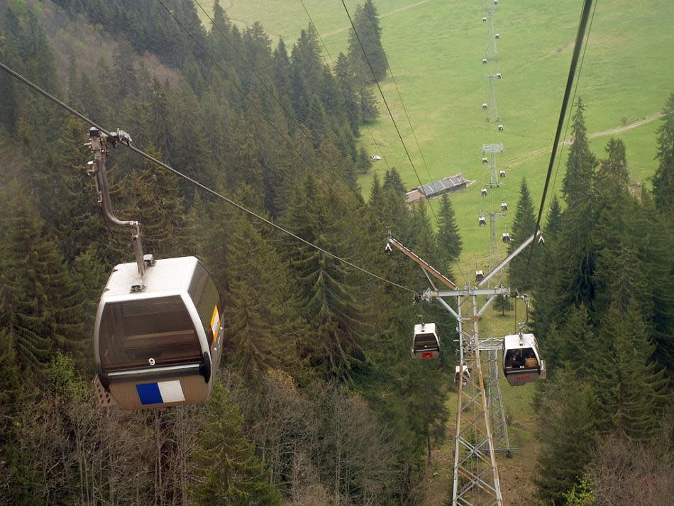 A view of the landscape from the cable car to Mount Titlis, the highest destination peak and ski resort in Switzerland.<br><br>Mithun Basak is a engineer by profession and a traveler-photographer by passion. His interests include landscapes, nature, wildlife and architecture. Enjoy more of his work at <a href="http://www.beautyaroundme.com/" rel="nofollow noopener" target="_blank" data-ylk="slk:his website;elm:context_link;itc:0;sec:content-canvas" class="link ">his website</a>