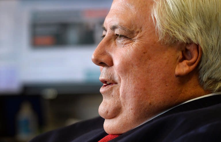 Flamboyant Australian billionaire and leader of the Palmer United Party, Clive Palmer, pictured in Sydney, on August 27, 2013. Palmer said on Thursday he plans to sue Rupert Murdoch over unflattering allegations and claimed the media mogul's estranged wife is a Chinese spy