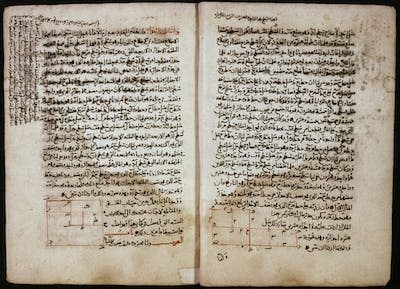 In the treatise Al-jabr wa'l muqabalah, the words al-jabr and muqabalah roughly mean ‘restoration’ and ‘reduction,’ respectively. <a href="https://commons.wikimedia.org/wiki/File:Bodleian_MS._Huntington_214_roll332_frame36.jpg" rel="nofollow noopener" target="_blank" data-ylk="slk:Al-Khwarizmi via Wikimedia Commons;elm:context_link;itc:0;sec:content-canvas" class="link ">Al-Khwarizmi via Wikimedia Commons</a>