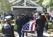 Korean War veteran Army Cpl. Walter Smead, a member of Battery A, 57th Field Artillery Battalion, 7th Infantry Division who was killed during the 1950 Battle of the Chosin Reservoir, is laid to rest with full military honors at Gerald B. H. Solomon Saratoga National Cemetery, on Monday, Sept. 20, 2021, in Schuylerville, N.Y. Smead was finally laid to rest near his rural upstate New York hometown, seven decades after he was killed in the Korean War and months after his remains were finally identified with help from DNA analysis. (AP Photo/Hans Pennink)