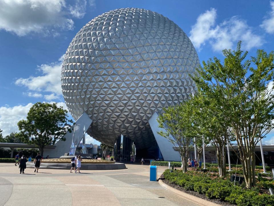 Spaceship Earth at Epcot in August 2021.