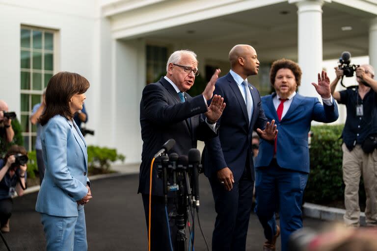 Gobernadores en la Casa Blanca tras la reunión con Biden