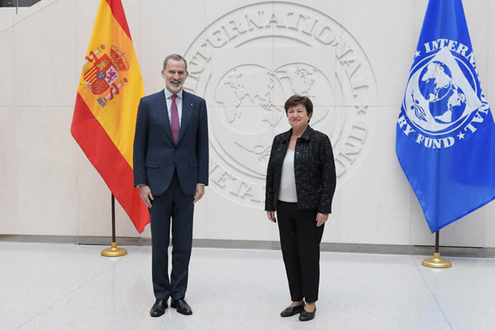 Felipe VI en la sede del FMI