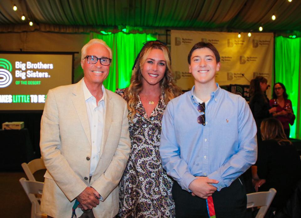 Big Brother Don Nowak poses with honoree Kaitlin Sandeno and Little Brother Jackson at the Big Brothers Big Sisters of the Desert's 25th annual hall of fame dinner on Jan. 28, 2024.