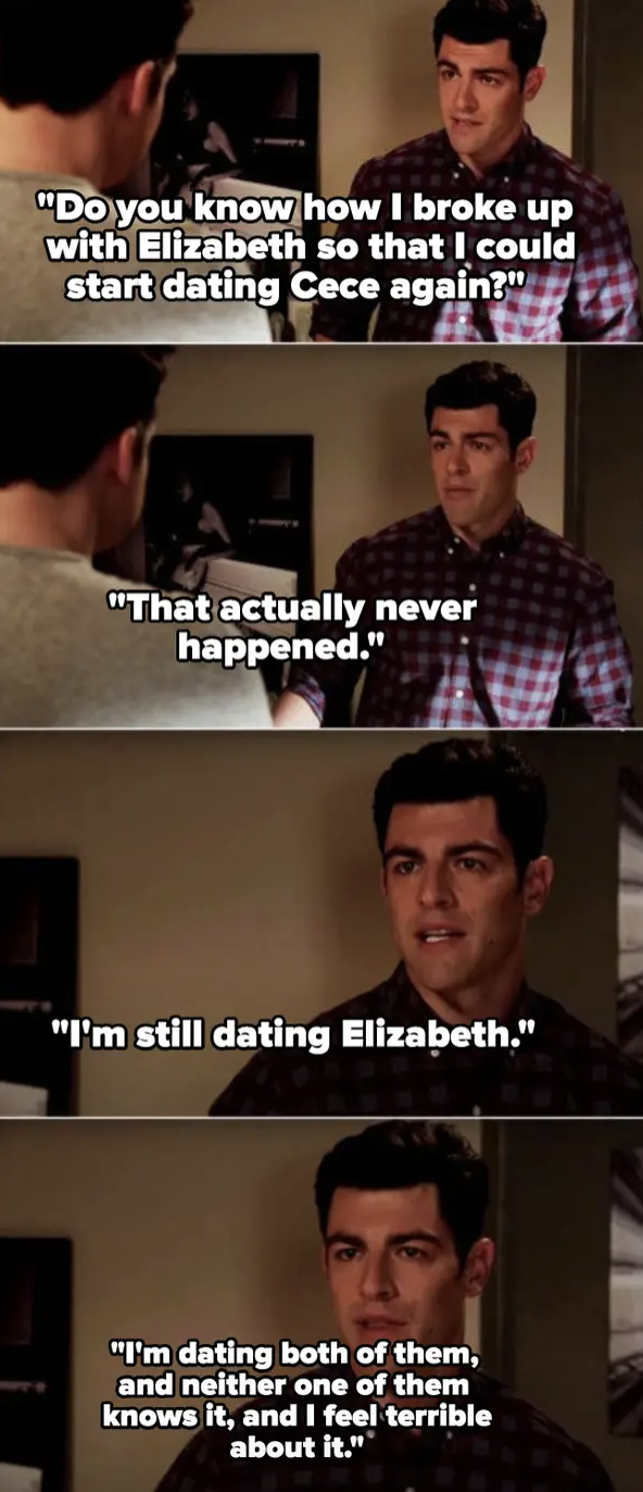 Schmidt telling Nick he cheated on Cece