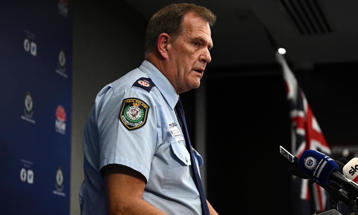 <span>NSW police deputy commissioner David Hudson speaks to reporters on Wednesday about the counter-terror raids.</span><span>Photograph: Dan Himbrechts/AAP</span>