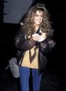 <p>Sarah Jessica Parker wore denim and a distressed leather jacket to an October 1985 ABC Television Affiliates Party, keeping it casual during the cooler months.</p>