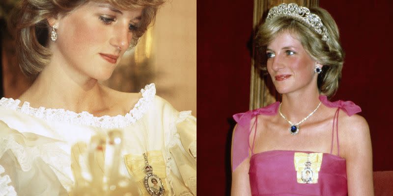 <p> During formal occasions, Diana often wore a brooch pinned to her dress. If you look closely, you&apos;ll notice that it&apos;s an image of Queen Elizabeth. This brooch&apos;s official name is the Family Order of Queen Elizabeth, and is bestowed on certain female members of the royal family. The image depicts a young queen wearing evening attire, and is painted on ivory, bordered with some casual diamonds, and set in silk. It&apos;s meant to be worn on the left shoulder.&#xA0; </p>