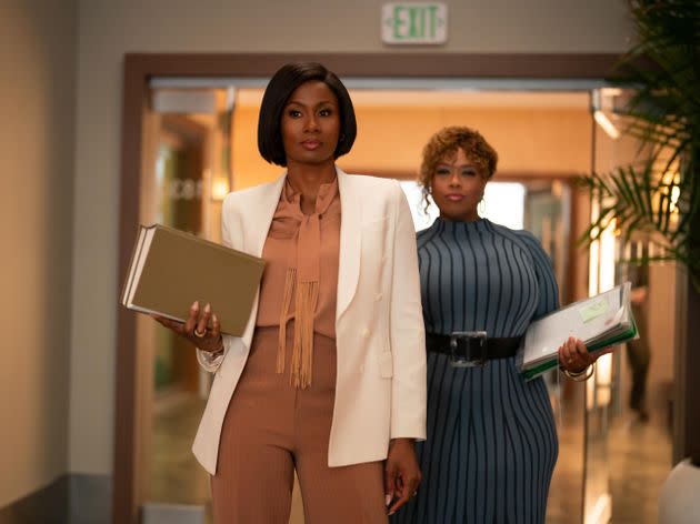 Emayatzy Corinealdi (left) and Angela Grovey in Hulu's 