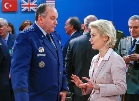 NATO Supreme Allied Commander, U.S. Air Force General Philip Breedlove and German Defense Minister Ursula von der Leyen attend a NATO defense ministers meeting at the Alliance's headquarters in Brussels February 10, 2016. REUTERS/Yves Herman