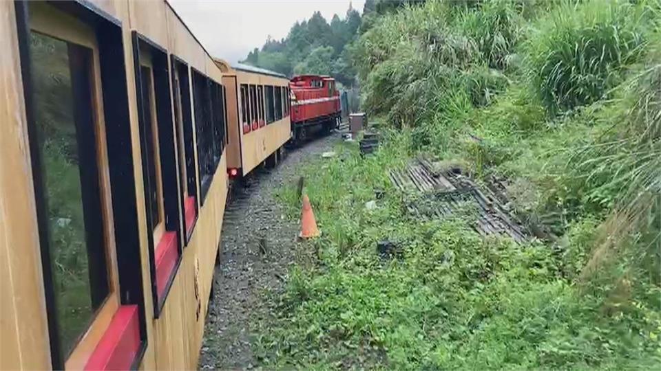 疑壓到「道碴石」　嘉義檜木列車「福森號」試車出軌