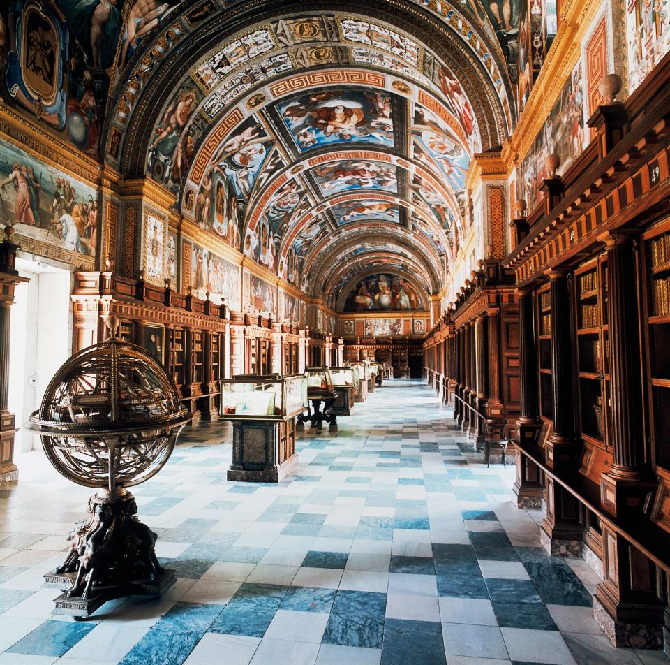 The library inside the Monastery of San Lorenzo de El Escorial.